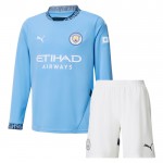 Günstige Fußballtrikots Manchester City Kinder Heimtrikot 2024-25 Langarm